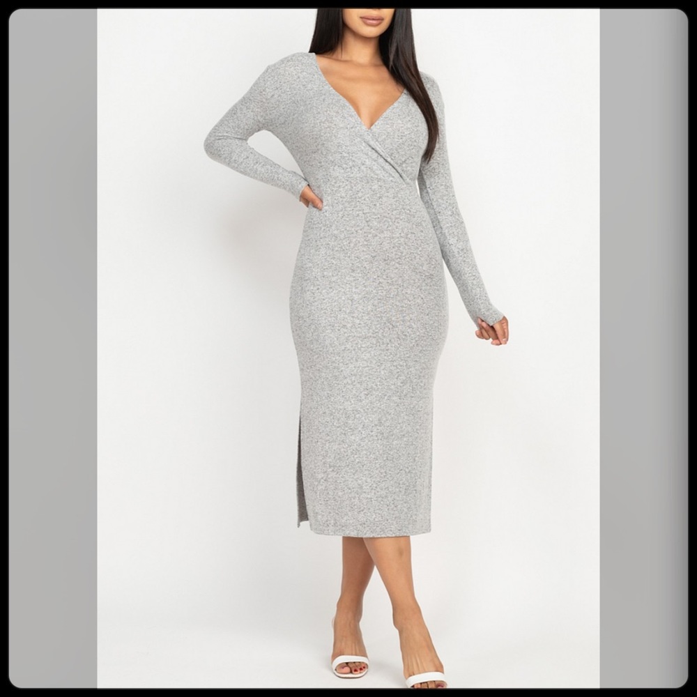 Brand new long sleeve slit dress